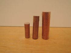 Three rolls of 1971 Copper Coins, 2 New Pence, One Pence and Half Pence, all unopened, 50 coins in