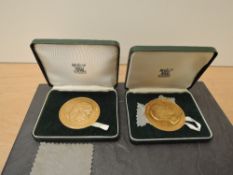 Two Royal Mint 1969 Prince of Wales Investiture Medals, both in fitted case