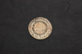 A 1811 Nantwich Silver One Shilling Token, At The Old School Bank, One Pound Note for 20 Tokens,