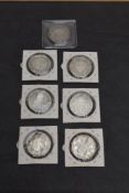 Seven Silver Half Crowns, Queen Victoria 1891 & 1900, Edward VII 1907, George V 1915, 1921, 1922 and