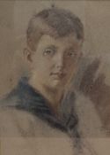 Early 20th Century School, pastel/paper, An Edwardian portrait of a young boy, signed indistinctly