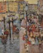 After Maurice Prendergast (1858-1924, American), coloured print, 'The Grand Canal, Venice',