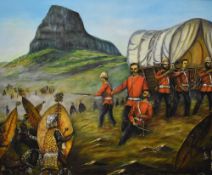 William Watson Race (b.1937), oil on canvas, 'Captain Reginald Younghusband with Remnants of C