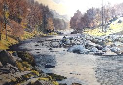 *Local Interest - T. Leslie Hawkes (20th Century, British), watercolour, 'River Derwent,