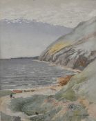 Harold Gilbert F.R.S.A (20th Century, British), watercolour, 'Fleshwick Bay, Isle of Man', signed to