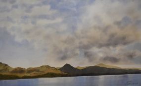 *Local Interest - Jim Ridout (b.1946, British), watercolour, 'Summer Clouds Over Causey Pike',