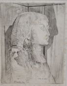 James Hamilton Hay (1874-1916, British), etching, 'Pa-Nehsi' - An Egyptian statue head study, signed