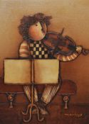 In the style of Graciela Rodo (b.1935, Bolivian), mixed media, A Boulanger style interpretation of a