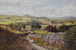 After Keith Melling (Contemporary, British), coloured print, 'Ribblesdale, Yorkshire Dales',