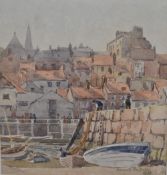 Harold Gilbert (20th Century, British), watercolour, 'Quayside, Whitby, Yorkshire', an attractive