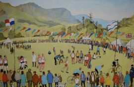 *Local Interest - Janet Gatley (20th Century, British), oils on canvas, 'Market Place,