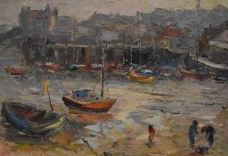 Valtaris Berzins (1925-2009, Latvian), oil on board, 'scarborough', with impasto finish, signed to