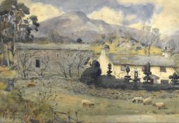 20th Century British School, watercolour, A Lake District pastoral landscape, framed, mounted, and