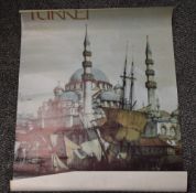 An assorted selection of loose poster prints, including an illustration of the Acropolis of Athens