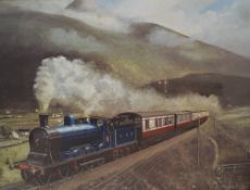 After John S. Gibb (20th Century, British), print, 'Haverthwaite Station', signed to the margin,
