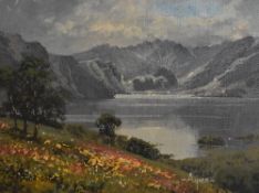*Local Interest - Donald Ayres (b.1936, British), oil on canvas, 'Derwentwater', Lake District,