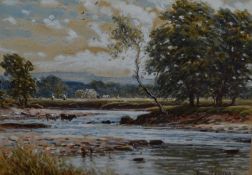 *Local Interest - Reginald Aspinwall (1855-1921, British), watercolour, A scene on the Lune,