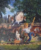 After Scott Gustafson (b.1956, American), coloured print, 'Humpty Dumpty', a colourful nursery rhyme