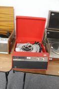 A vintage record player in red by Elizabethan - a nice retro look