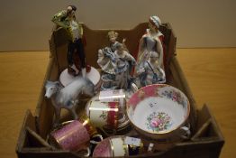 Two Royal Albert 'Lady Carlyle' soup dishes, a collection of six Paragon coffee cans and saucers and