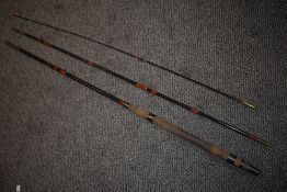 A vintage A E Rudge & Son, Reddich fishing rod in fabric case.