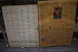 A perspex mounted vintage Daily Mail newspaper - September 9th 1942 sold along with a similar
