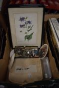 Three framed flower prints-Campunala trachelium, Dactylorhiza majalis and Convolvulous arvensis,