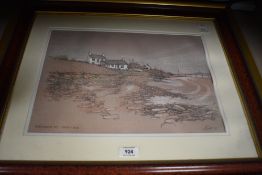A Local Interest print entitled Threatening Sky-Knott End signed Darrell Carter to lower left.