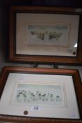 After Diane Gainey (contemporary, British), coloured prints, Two illustrations of animals - 'See