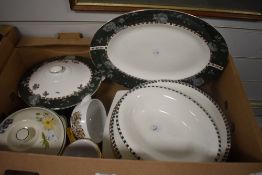 A small quantity of Wedgwood 'Manhattan' dinnerware including six large soup dishes, a meat plate,