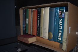 A small carton containing a selection of books including A Bronte Companion-F.B. Pinion, Nelson: The