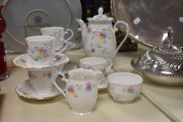 A mid-20th Century Royal Grafton hand painted coffee service for five settings, comprising coffee