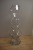 A contemporary LSA of Poland glass vase, of knopped form and measuring 31cm high