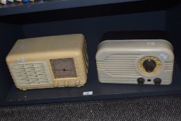 A 1940s cream bakelite Ultra valve radio and a Ferguson radio