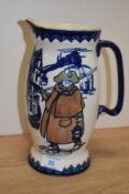 A Royal Doulton Night Watchman patterned pitcher, no. 383666, with poem to the reverse and measuring
