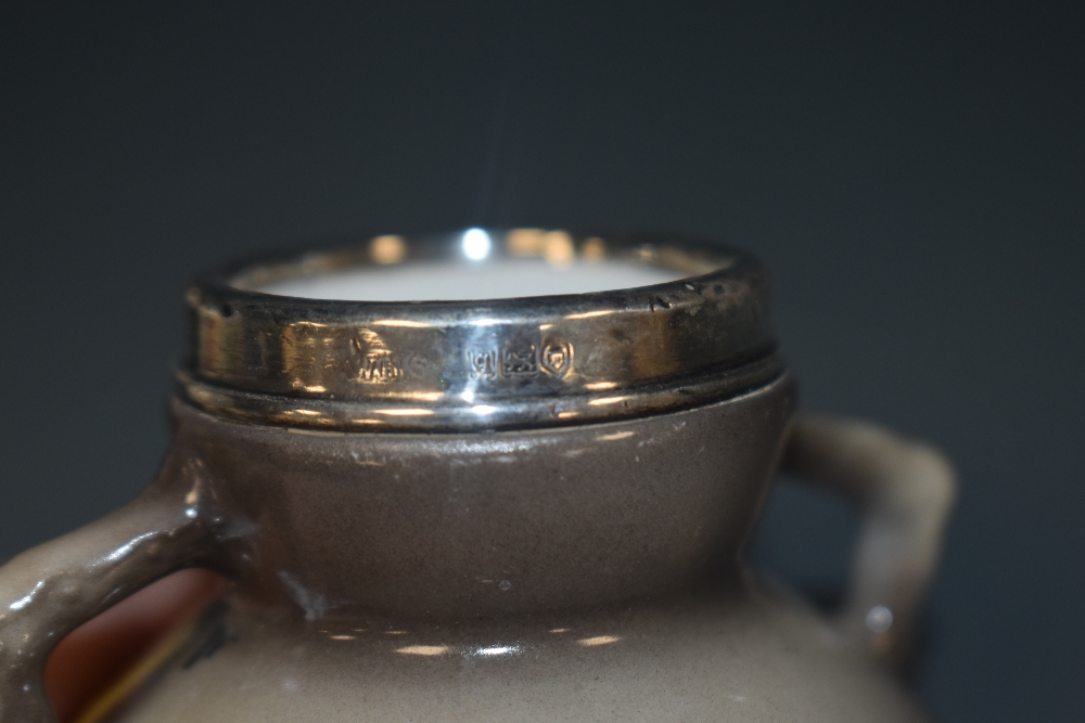 A selection of miniature silver mounted ceramics, to include vases and trinket dishes - Image 4 of 4