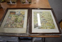 Two framed and glazed The Railway Mission Lithographs, Headley Brothers The Broad and Narrow Way,