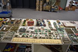 A very large collection of die-cast miniature painted Military Gaming Figures, Vehicles and