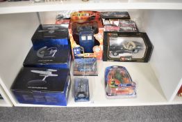 Three Eaglemoss Ltd Star Trek Vehicles, Deep Space Station K-7, Spock's Jellyfish Ship and USS