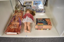 A Vulcan Junior Child's Sewing Machine in original box along with a Palitoy Sheena Doll in