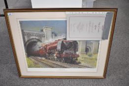 A framed and glazed print after Terence Cuneo, City of London, signed Cuneo March 93, 527/850 with