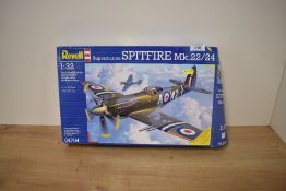 A Revell 1:32 scale plastic kit, Supermarine Spitfire Mk.22/24, appears unmade in original box