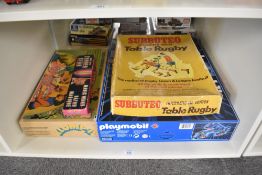A Playmobil 3080 Space Station Set in original box along with a Subbuteo Table Rugby Set, View
