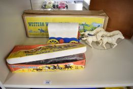 Two Tudor Rose Polythene sets, Western Wagon Train and The Range Riders, both in original boxes