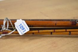 3 vintage unmarked fly fishing rods two of which are split cane