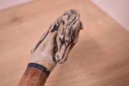 A walking stick with a cast resin head of a horse 144cm long