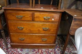 A Victorian Aesthetic style pine chest of two over two drawers, width approx. 88cm