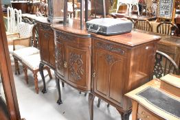 A Victorian mahogany chiffonier base, width approx. 153cm