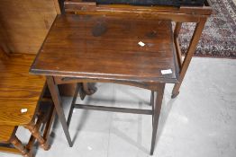 A Victorian oak Arts and Crafts style occasional table, approx. 53 x 38cm