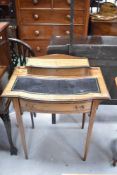 An Edwardian mahogany bonheur de jour desk, width approx. 70cm